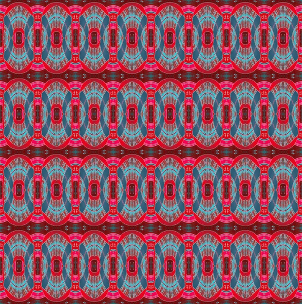 シームレスな楕円パターン赤茶色のターコイズブルー — ストック写真
