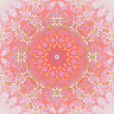 Kesintisiz Daire çiçek süsleme Turuncu pembe mor