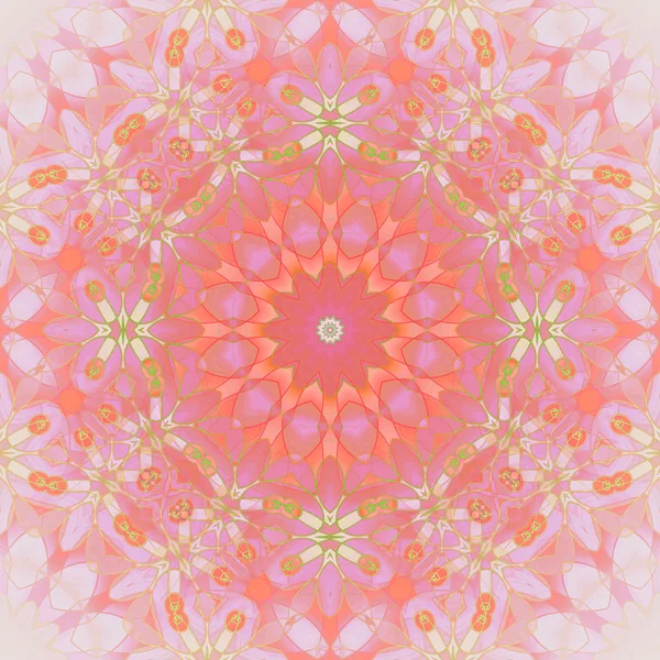 Sömlös blommig cirkel prydnad orange rosa violett — Stockfoto