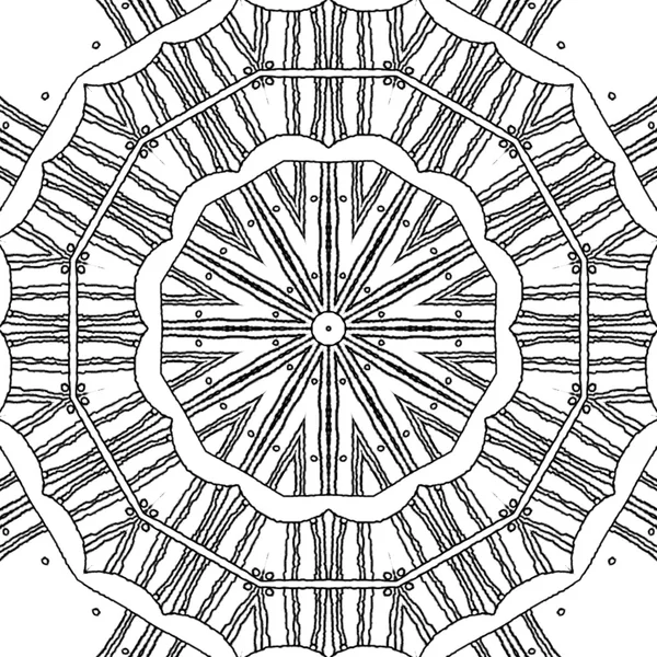 Coloring page mandala concentric circle pattern — Stock Photo, Image
