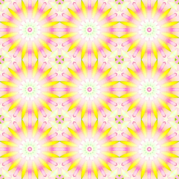Бесшовные цветочные круги рисунок желтый фиолетовый розовый бежевый — стоковое фото