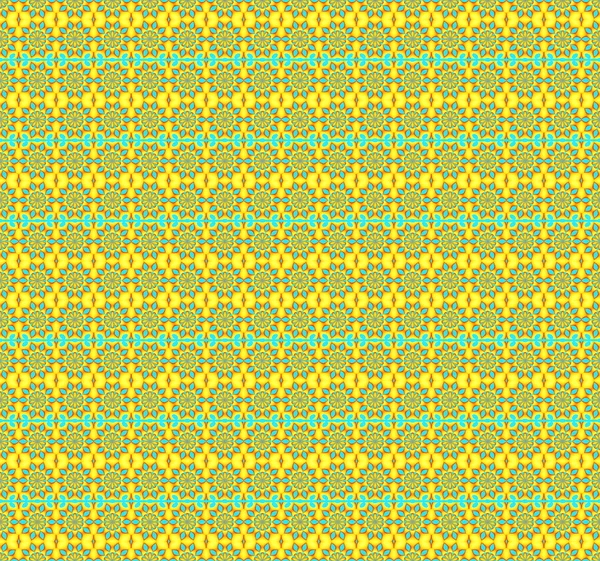 완벽 한 꽃 패턴 노란색 터키석 블루 — 스톡 사진