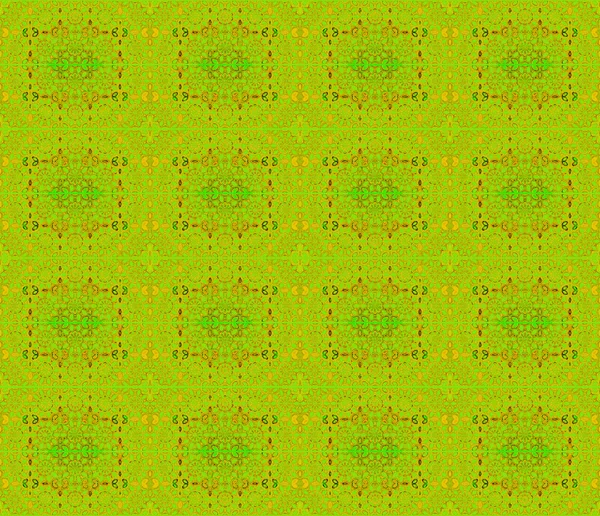 シームレスな円形と四角形パターン緑オレンジ — ストック写真