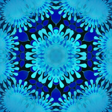 Sorunsuz çiçek süsleme mavi tonları siyah