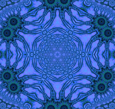 Kesintisiz Daire çiçek süsleme mor yeşil