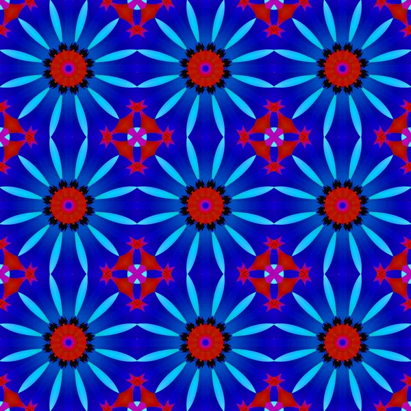 Patrón floral inconsútil rojo azul violeta negro — Foto de Stock