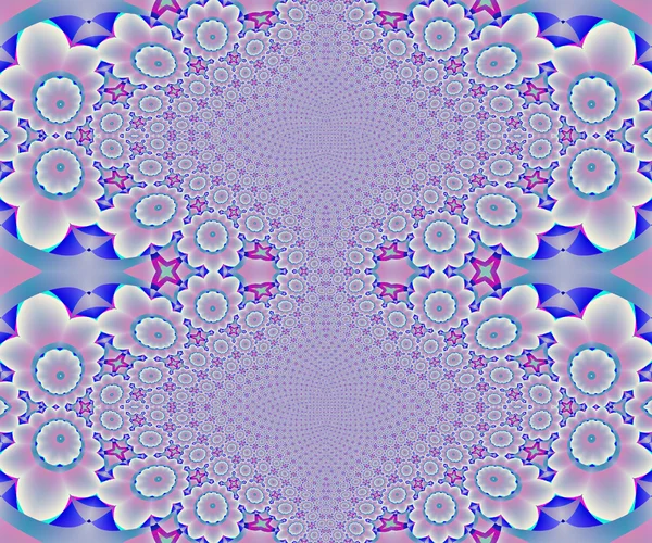 Bezešvé květinové vzory růžová tyrkysová modrá fialová — Stock fotografie