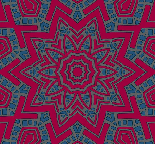 Бесшовные звезды орнамент красный синий серый — стоковое фото
