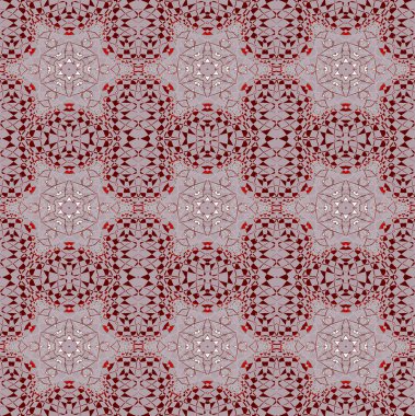 Sorunsuz düzenli yıldız deseni ile üçgen koyu kahverengi kırmızı gri beyaz