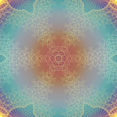 Sorunsuz süsleme turuncu mor turkuaz