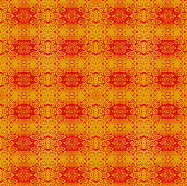 Normal çiçek desenli altın kırmızı