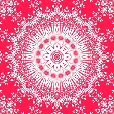 Kesintisiz Daire süsleme kırmızı beyaz