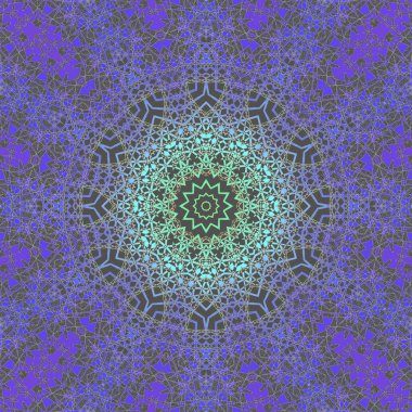 Kesintisiz Daire süsleme yeşil mor