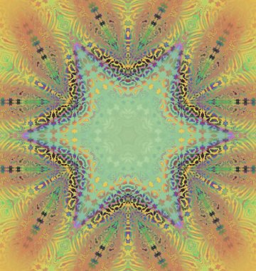 Seamless star pattern yellow gold brown turquoise