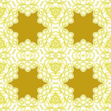 Seamless star pattern gold white