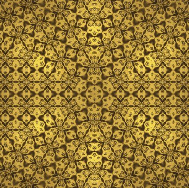 Dikişsiz altıgen desen altın