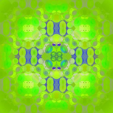 Seamless ellipses pattern green blue