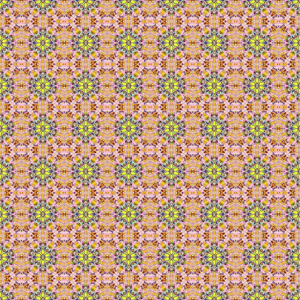 Seamless floral pattern pink yellow — 图库照片