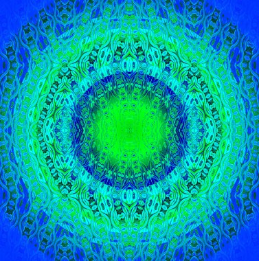 Kesintisiz Daire desen yeşil mavi