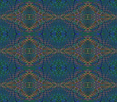 Mavi yeşil kahverengi sorunsuz elipsler ve elmas desen