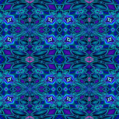 Seanless ornaments blue turquoise purple