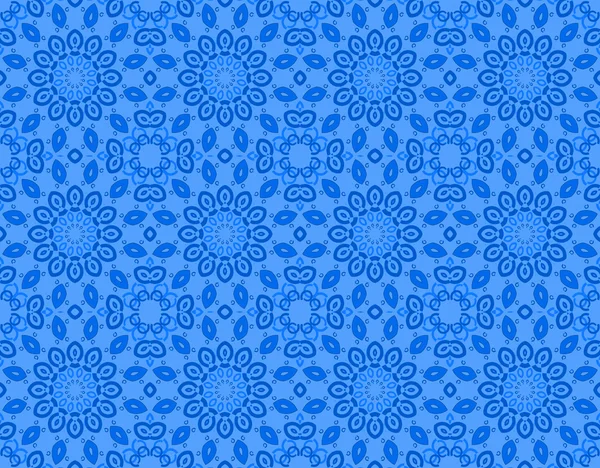 Seamless floral circle pattern blue — Stock Photo, Image