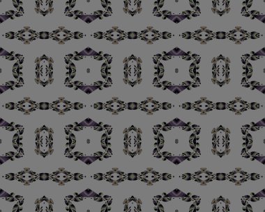 Seamless ornaments silver gray green brown