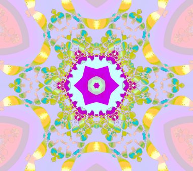 Seamless floral pattern purple yellow pink