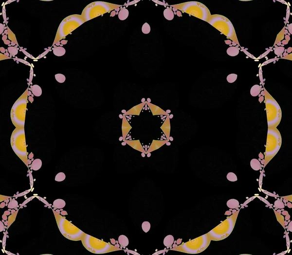 Motif floral sans couture jaune rose noir — Photo