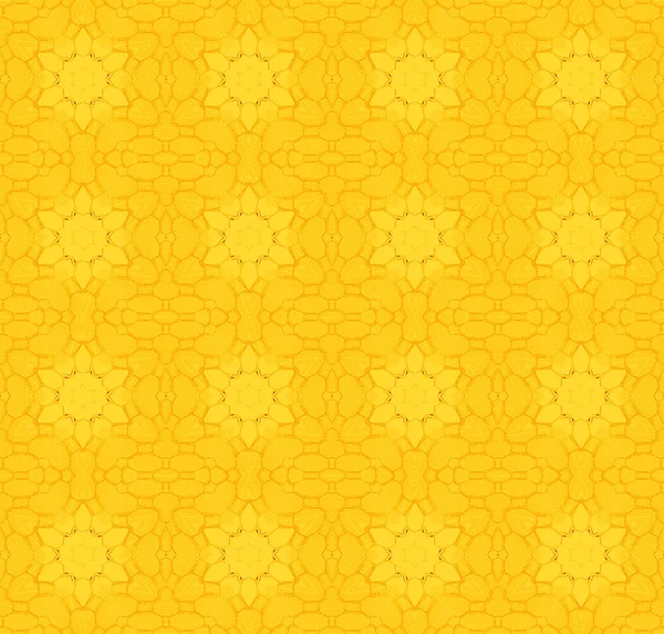 Seamless floral mosaic pattern yellow orange — ストック写真