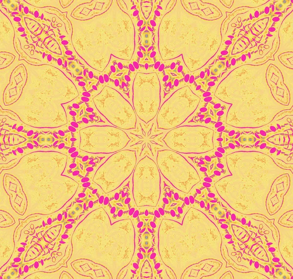 Motif floral sans couture jaune rose foncé — Photo