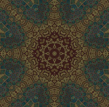 Seamless star pattern golden green