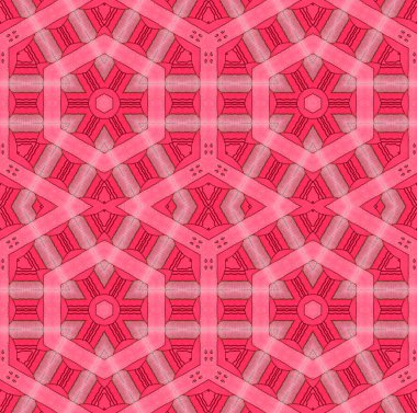 Seamless hexagon pattern red pink