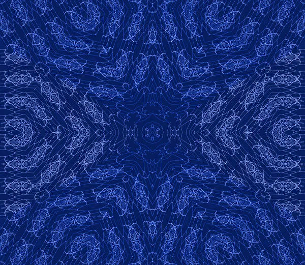 Seamless star and hexagon pattern dark blue white — Stockfoto