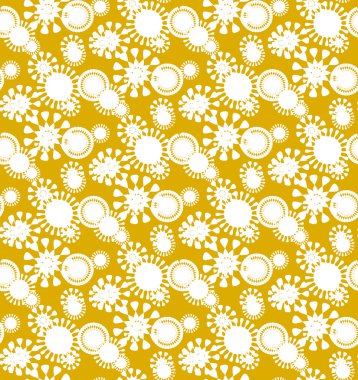 Sorunsuz çiçek desenli sarı beyaz çapraz