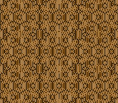 Sorunsuz altıgen desen altın siyah