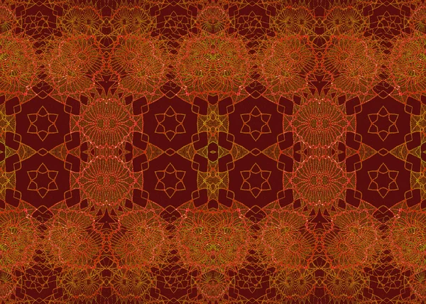 Seamless ellipses pattern brown red gold — Stockfoto