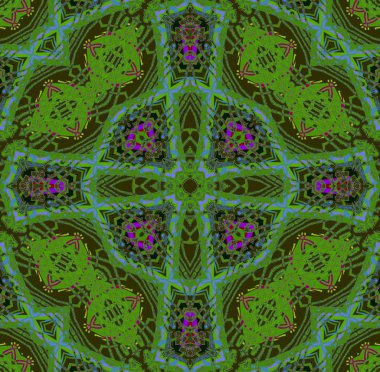 Seamless circle pattern green violet purple