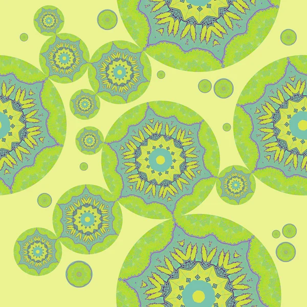 Бесшовный рисунок кругов зеленый бирюзовый желтый — стоковое фото