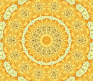 Sorunsuz çiçek daire desen sarı turuncu