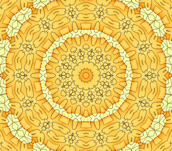 Modèle de cercle floral sans couture jaune orange — Photo