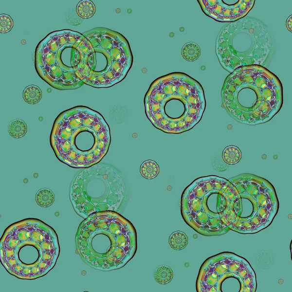 Seamless circle pattern turquoise green purple — Stock Photo, Image