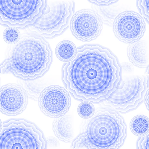Modello cerchio floreale senza soluzione di continuità blu bianco — Foto Stock