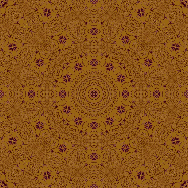 Ornamen lingkaran tak berjahit emas ungu — Stok Foto