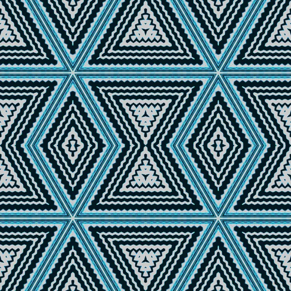 Triangle sans couture et motif diamant bleu turquoise noir blanc — Photo