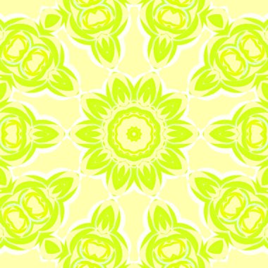 Seamless floral ornament yellow green clipart
