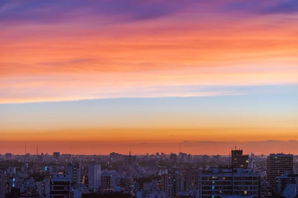 Vista aérea do pôr do sol de Buenos Aires — Fotografia de Stock