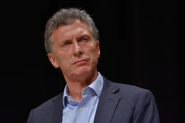 Mauricio Macri під час прес-конференції — стокове фото