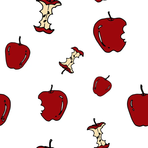 Jednolity wzór Apple przez rysunek na białym tle. — Zdjęcie stockowe
