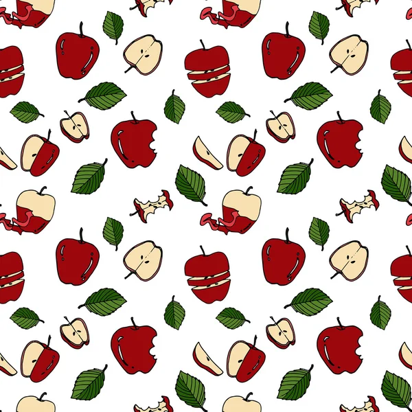 Apple seamless pattern by hand drawing on white backgrounds. — Stock Photo, Image